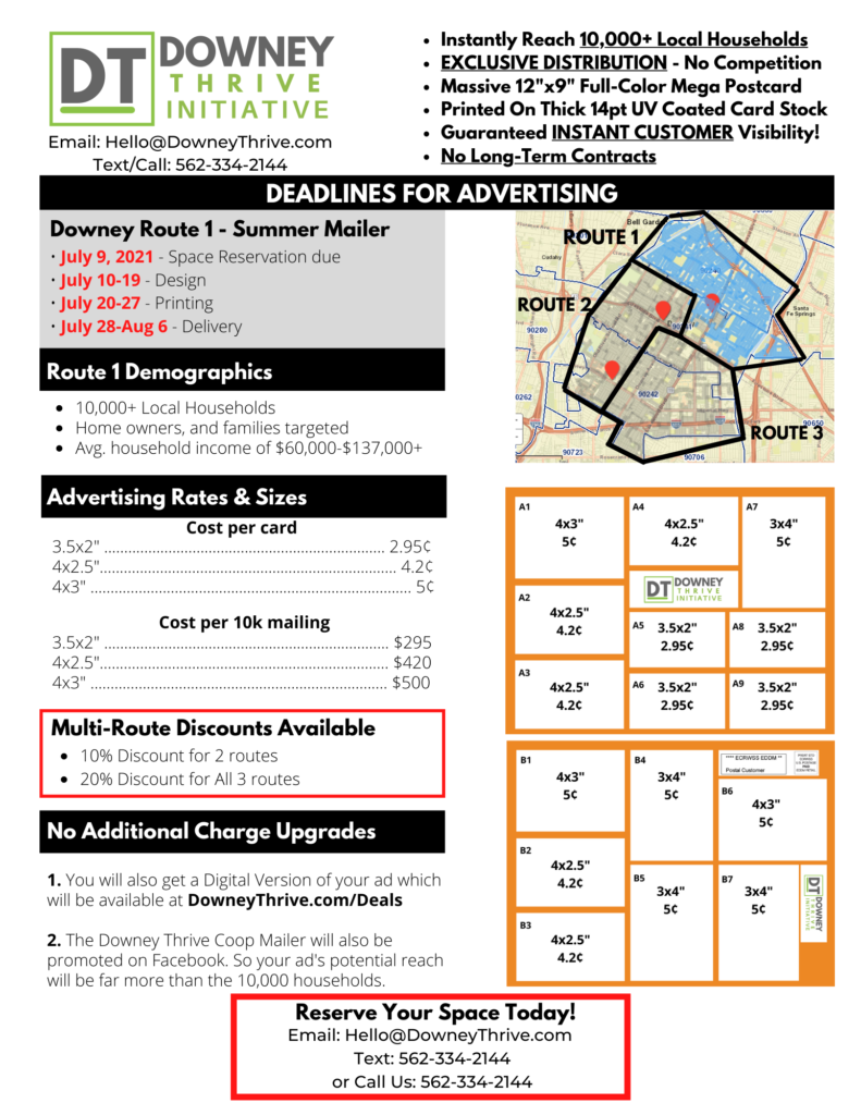 Downey Thrive Rate Card
